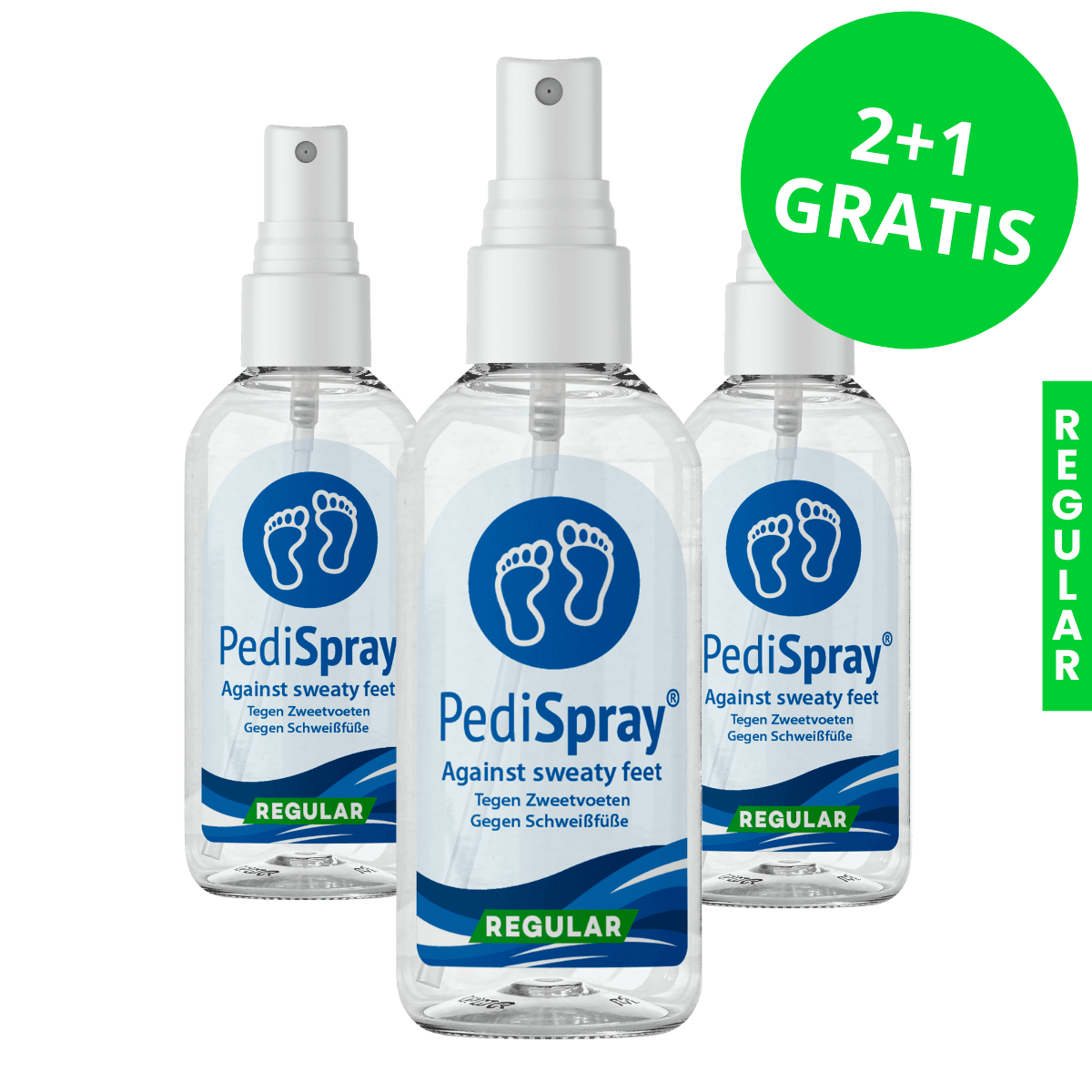 PediSpray Regular 3-pack – Voordeelbundel Anti-Transpirant Voetspray (3x 50ml)