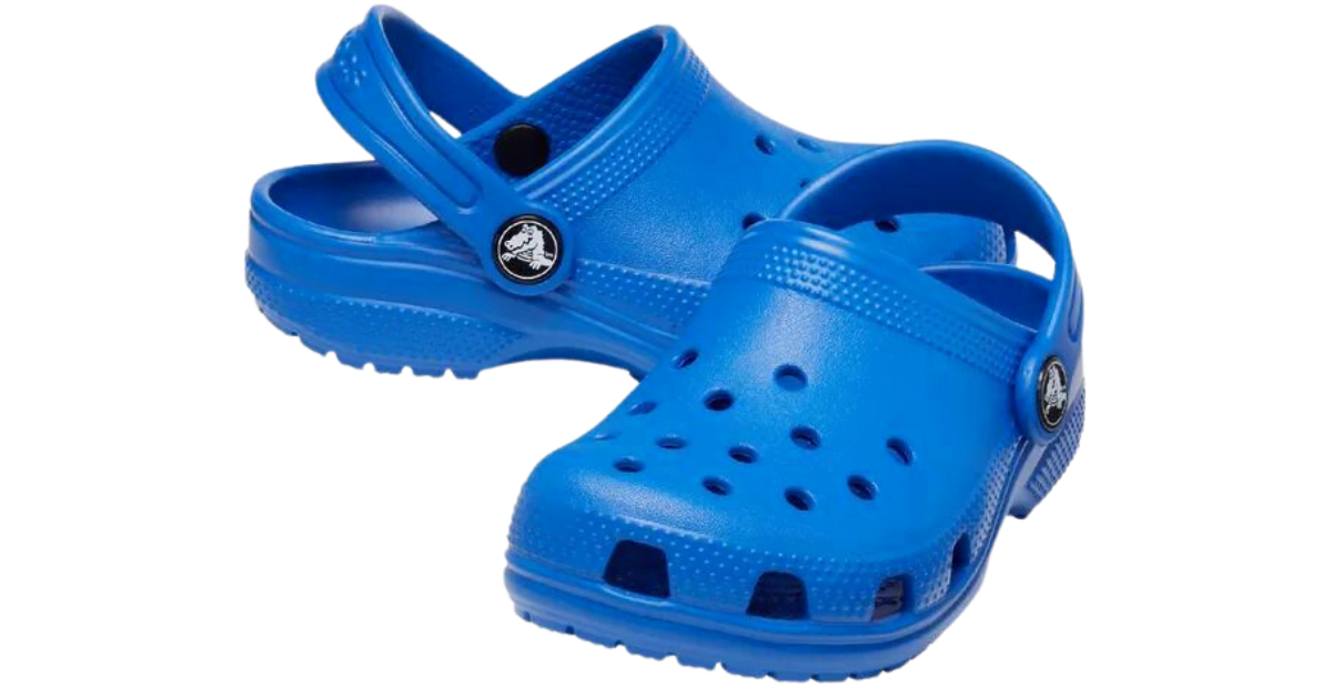 Blauwe stinkende crocs